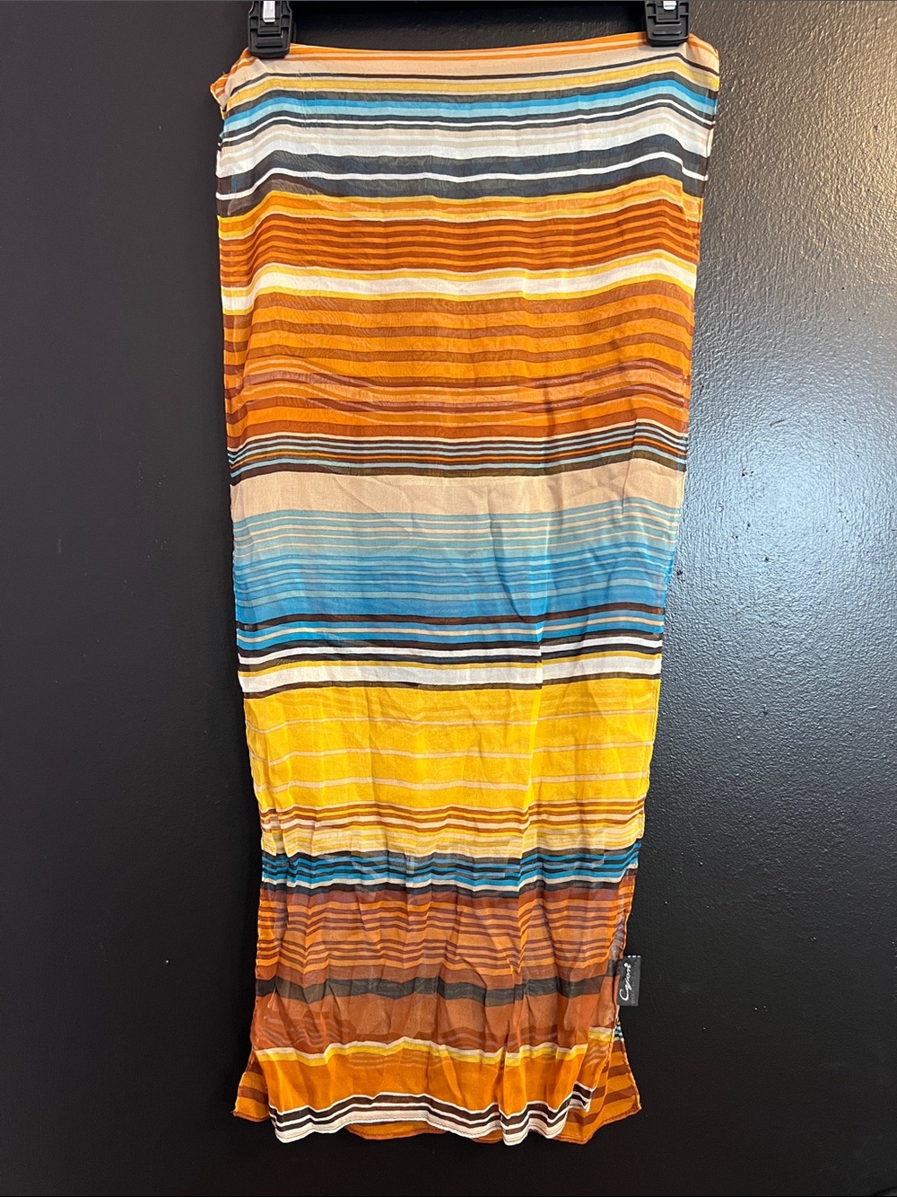 Cejon Pure Silk Coastal Beach Striped Oblong Scarf